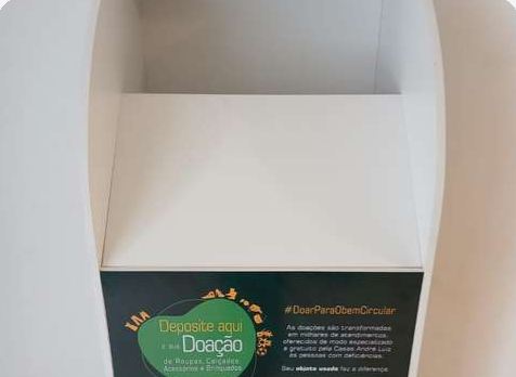 Ponto de coleta da campanha de doação no condomínio