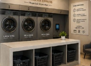 Lavanderia express em condomínio residencial